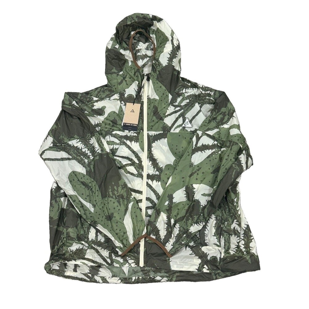 Nike Men's ACG Cinder Cone Windproof Full Zip Jacket Green Men’s Size XXL